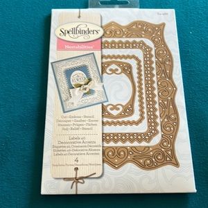 NWT Spellbinders Nestabilities “Labels 40” Decocorative Accents S4-468